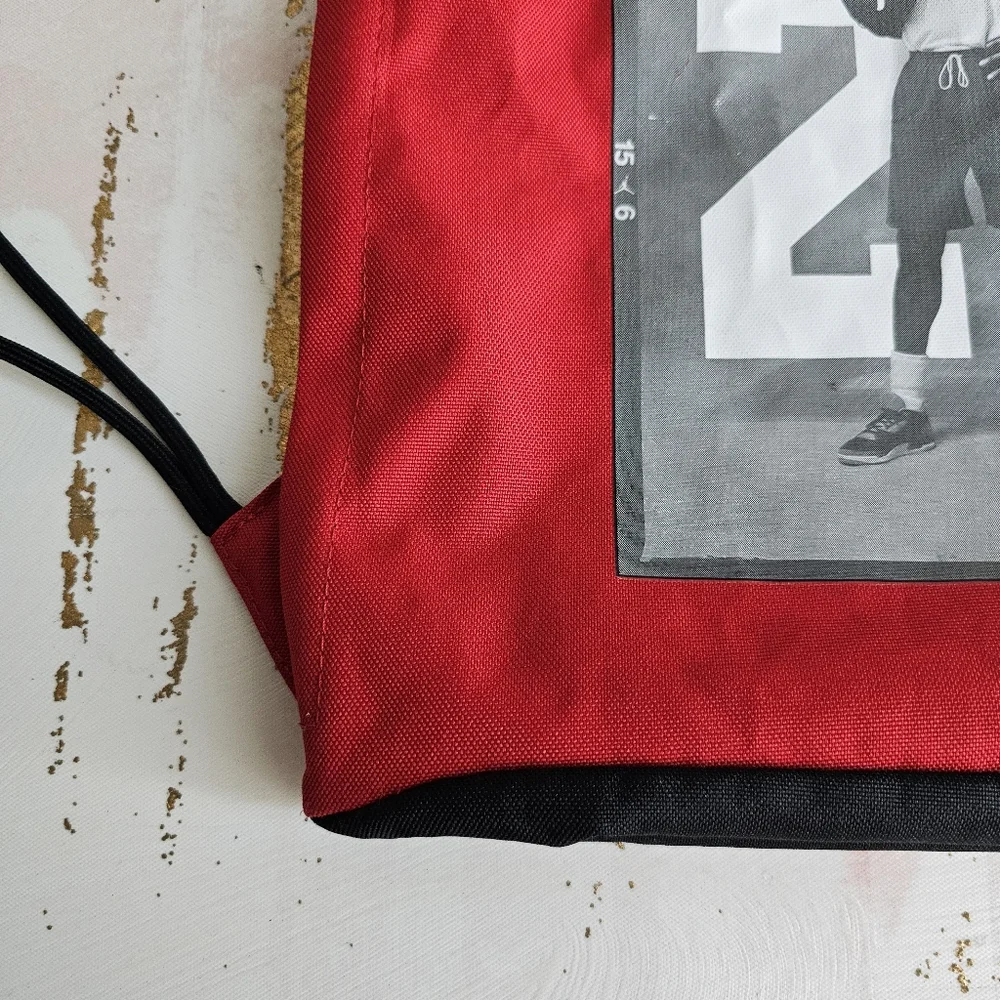 🔥 Vintage Air Jordan Drawstring Bag – Red/Black – Michael Jordan #23 Graphic – - Picture 7 of 16